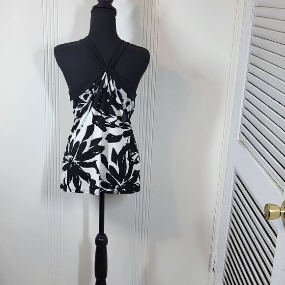 Banana Republic Women's Black & White Halter Top - Picture 2 of 7